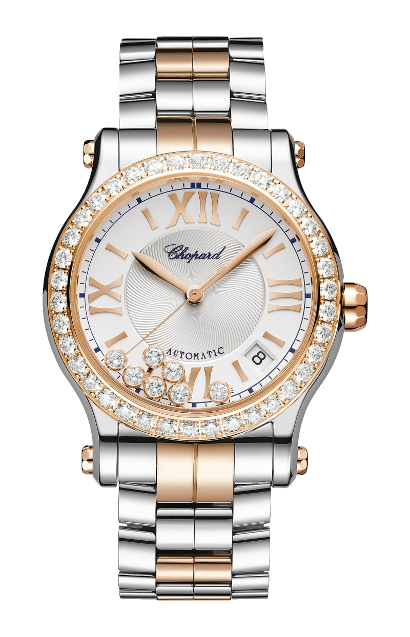 Chopard | HAPPY SPORT 36 MM, AUTOMATICO, ORO ROSA ETICO, LUCENT STEEL&trade;, DIAMANTI - 278559 (1)