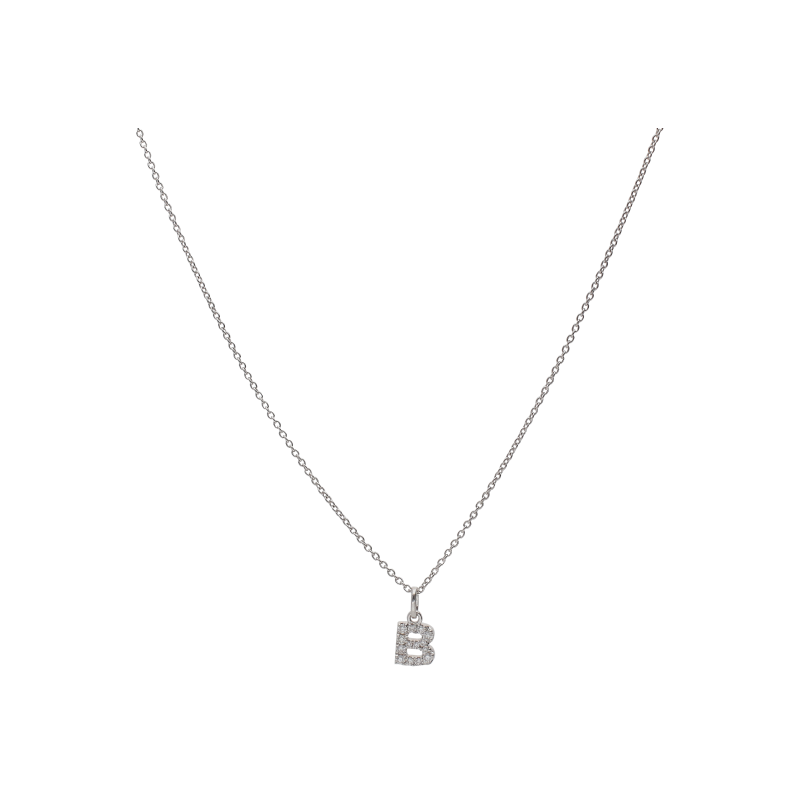 Bartorelli Italian Jewels | GIROCOLLO  IN ORO BIANCO CON PENDENTE LETTERA 