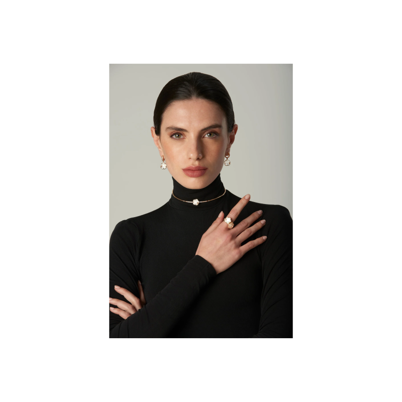 Pasquale Bruni | CHOKER PETIT JOLI LUNAIRE GIROCOLLO IN ORO ROSA CON GEMMA PERLA DI LUNA E DIAMANTI - 16563R (2)