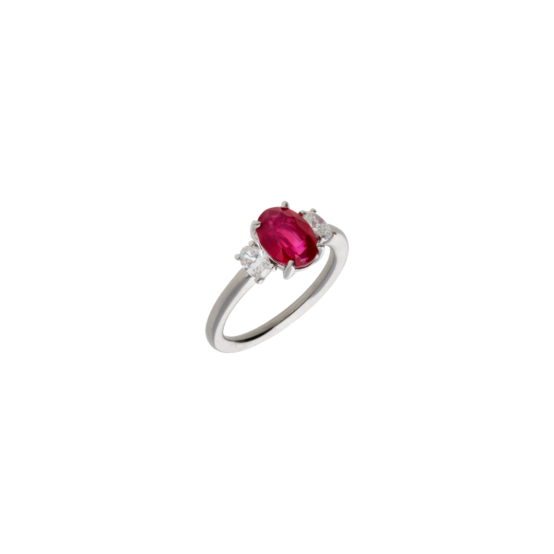 Bartorelli Italian Jewels | ANELLO IN ORO BIANCO CON RUBINO CENTRALE E DIAMANTI LATERALI - 372-3698-GL (1)