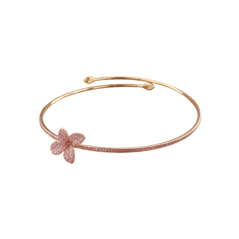 Pasquale Bruni | CHOKER GIARDINI SEGRETI IN ORO ROSA CON PAV&Eacute; DI ZAFFIRI ROSA - 16158R (1)