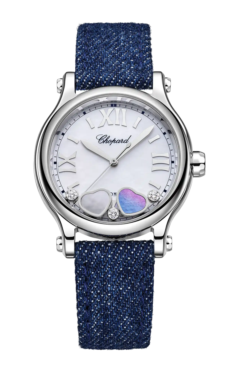 Chopard | HAPPY HEARTS 33 MM, AUTOMATICO, LUCENT STEEL&trade;, DIAMANTI, MADREPERLA - 278608 (1)