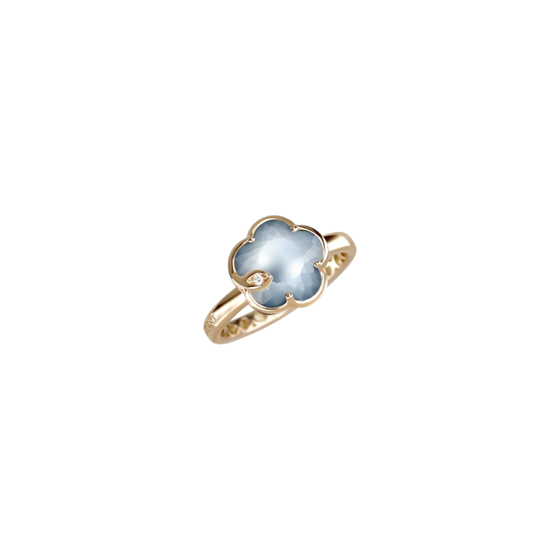 Pasquale Bruni | ANELLO PETIT JOLI IN ORO ROSA CON PIETRA LUNAR NIGHT BLUE IN ONICE E PIETRA DI LUNA - 16782R (1)