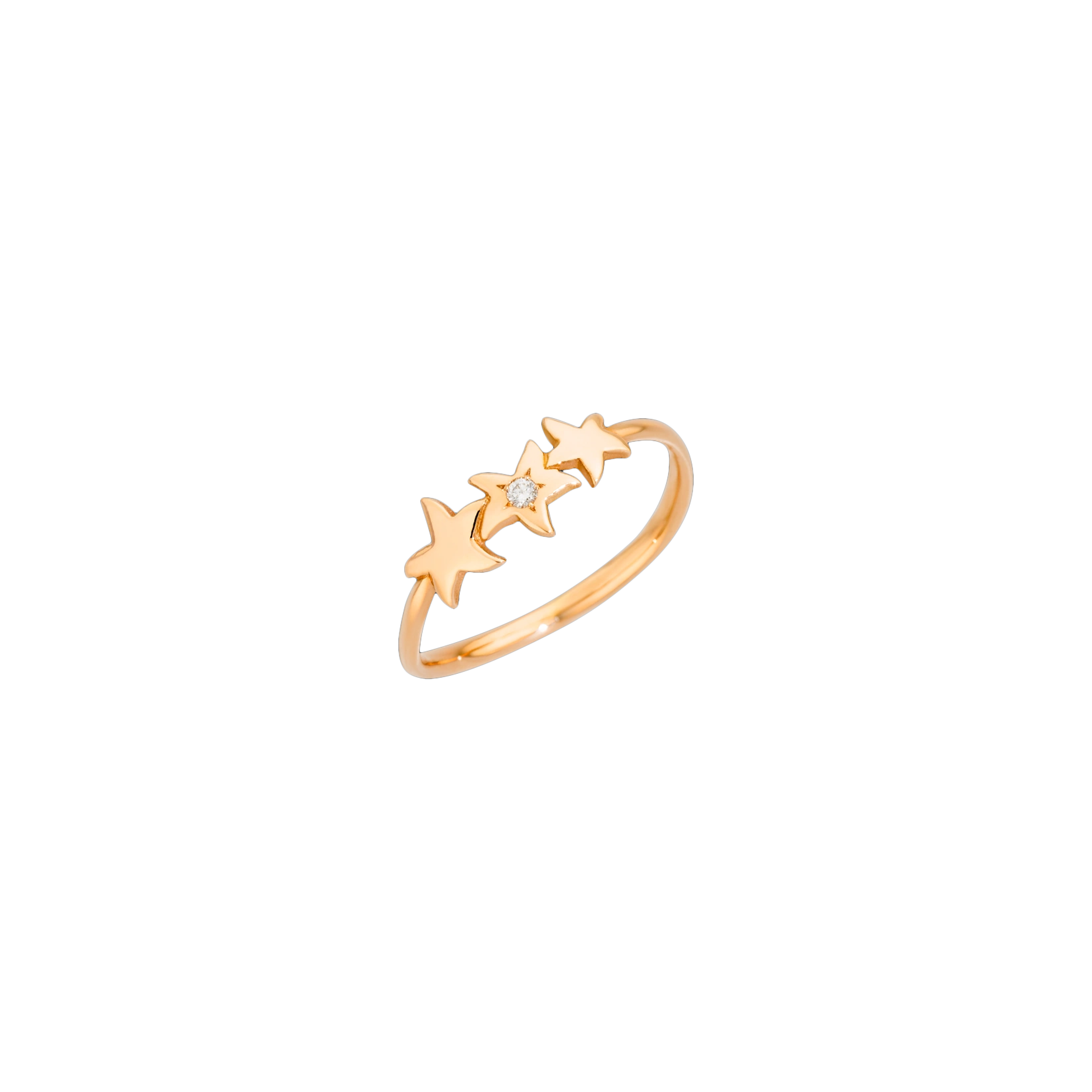 Dodo | DODO STELLINE - ANELLO STELLINA PREZIOSO IN ORO ROSA E DIAMANTE - DAC1008STARS3DB09R - DAC1008STAR3DB09R (1)