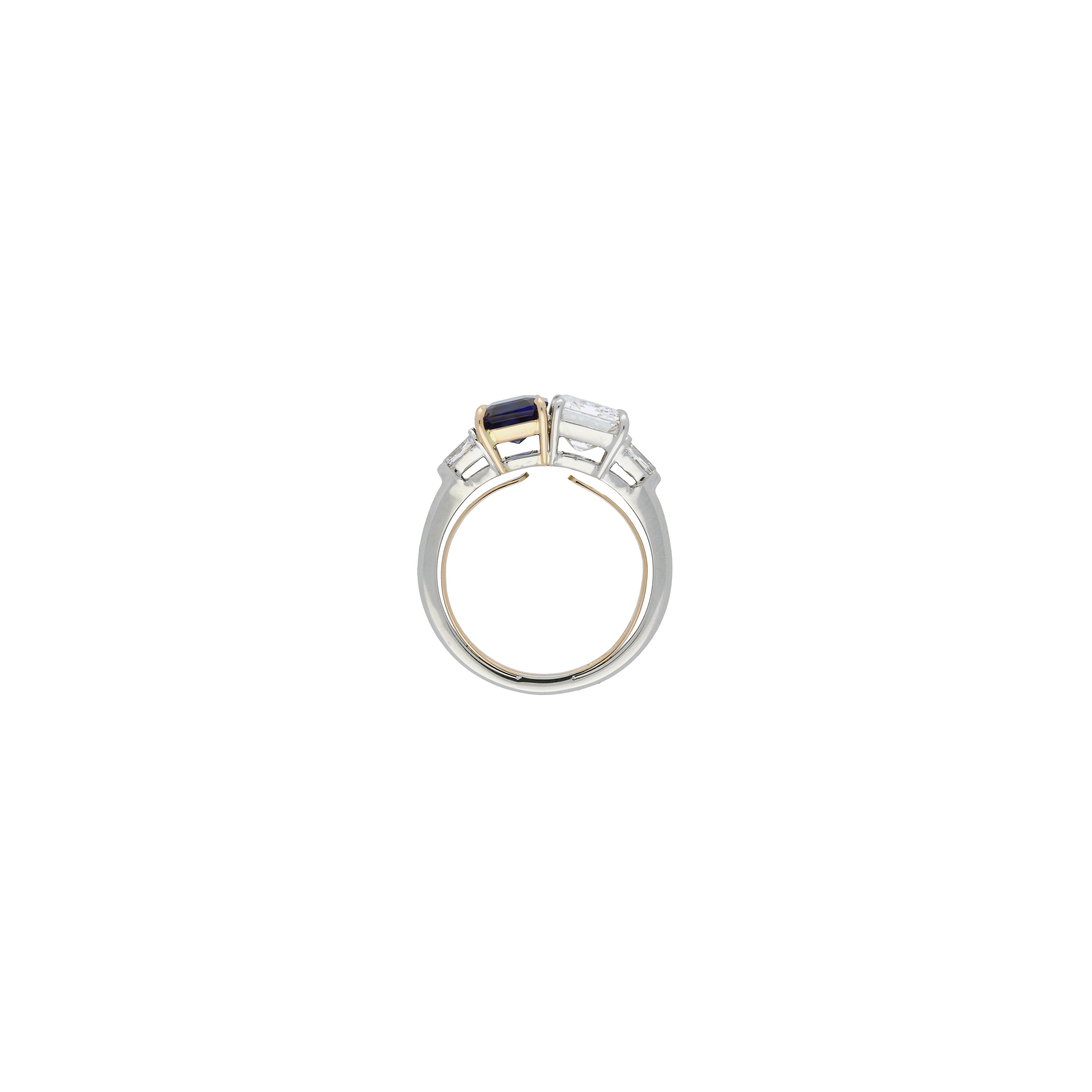 Bartorelli Italian Jewels | ANELLO IN ORO BIANCO E ORO ROSA CON DIAMANTI E ZAFFIRO BLU - F.335D (3)