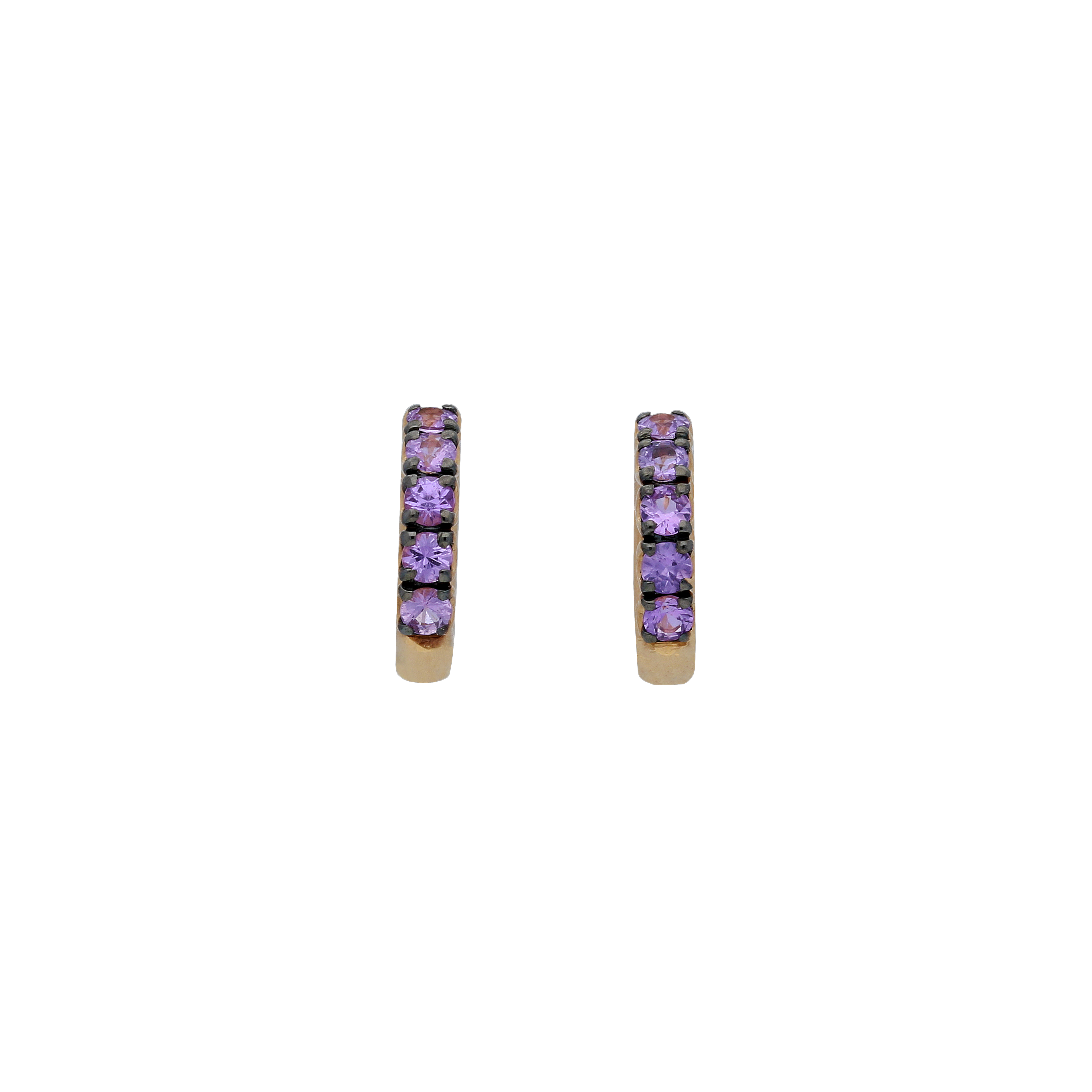 Bartorelli Italian Jewels | ORECCHINI A CERCHIO IN ORO ROSA CON ZAFFIRI VIOLA - FO2145R011N (1)