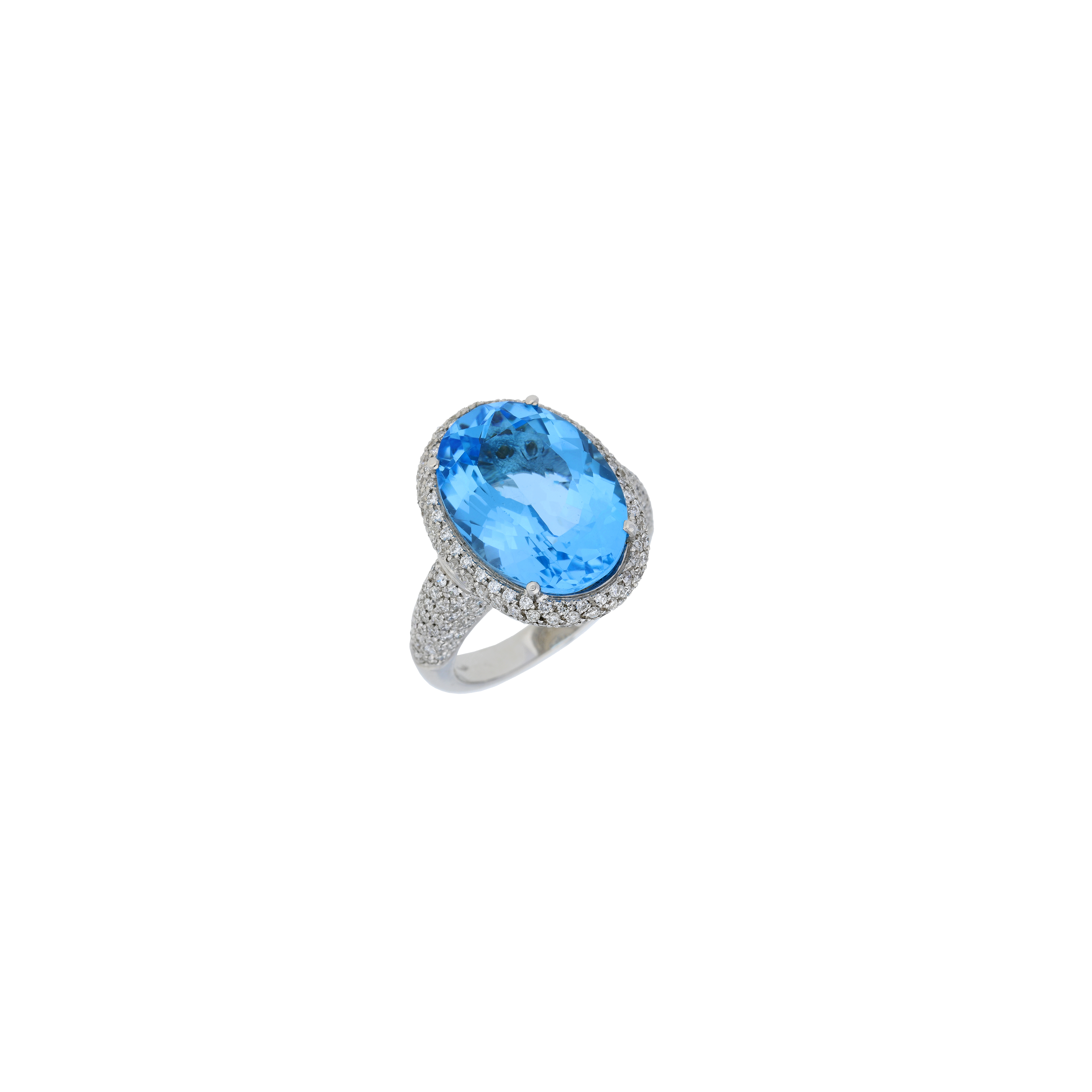 Bartorelli Italian Jewels | ANELLO IN ORO BIANCO CON TOPAZIO AZZURRO E DIAMANTI - GIAN006054 (1)