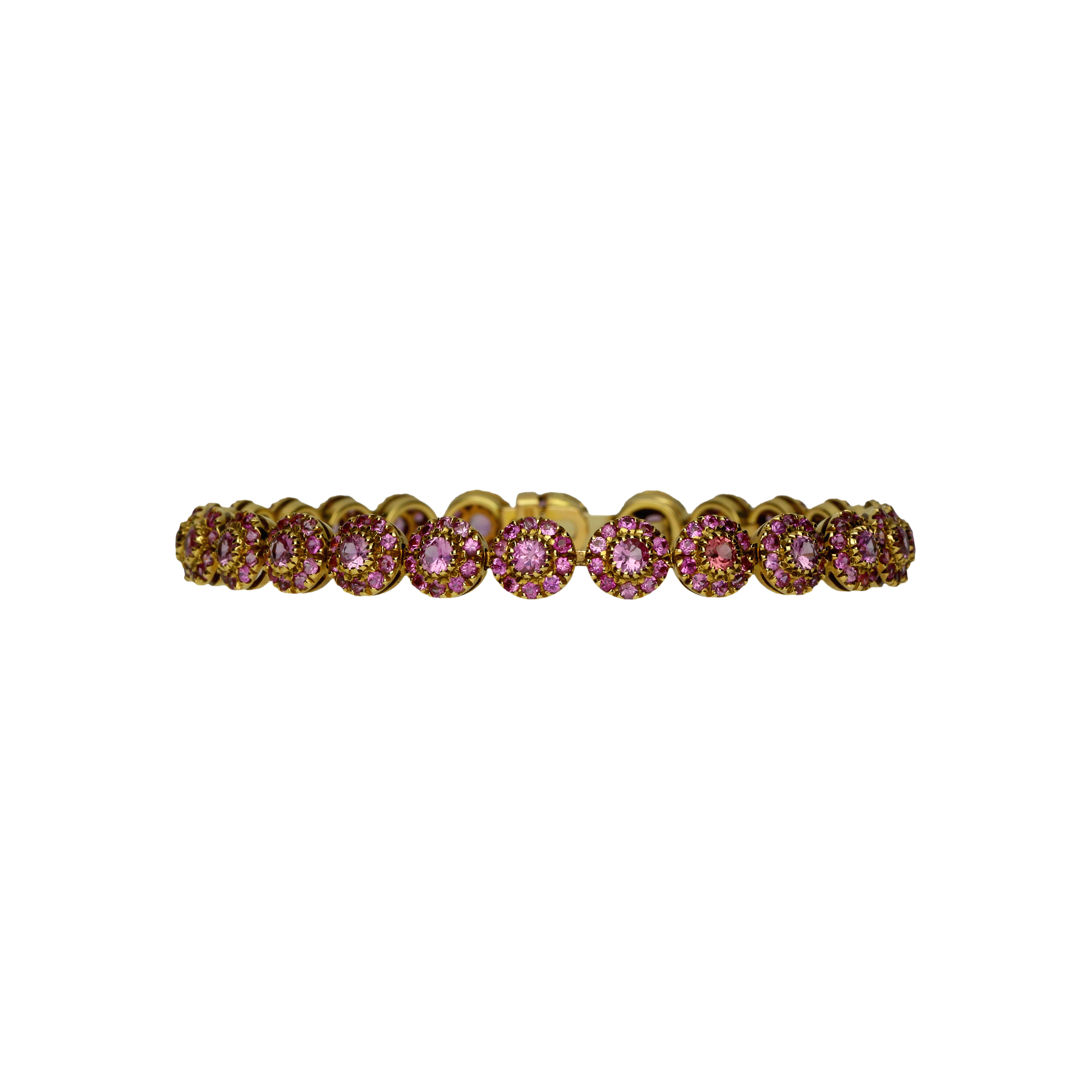 Bartorelli Italian Jewels | Bracciale in oro giallo 18 carati e zaffiri rosa taglio brillante - H77P (1)