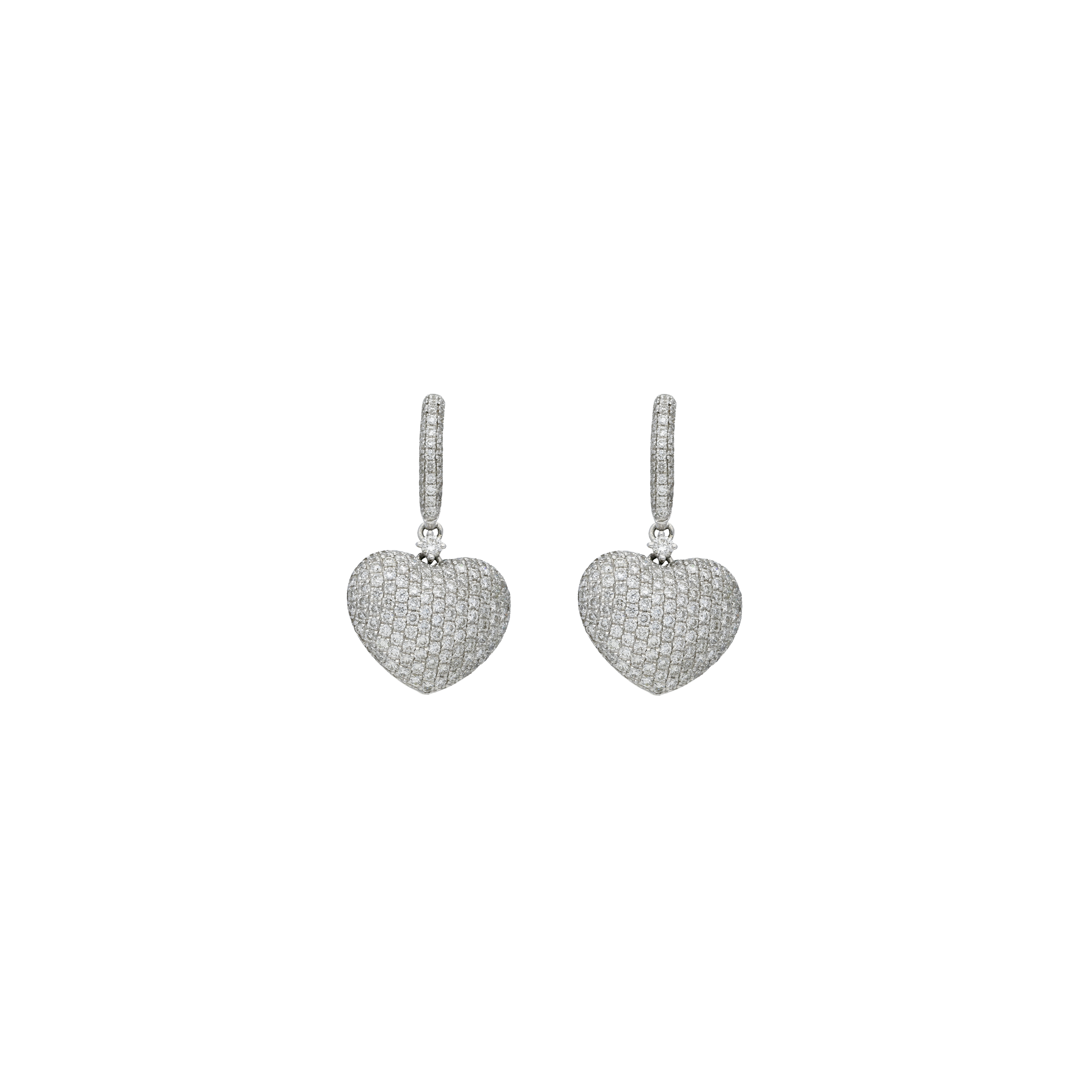 Bartorelli Italian Jewels | ORECCHINI CUORE IN ORO BIANCO CON PAVE' DI DIAMANTI - ME0021DW (1)
