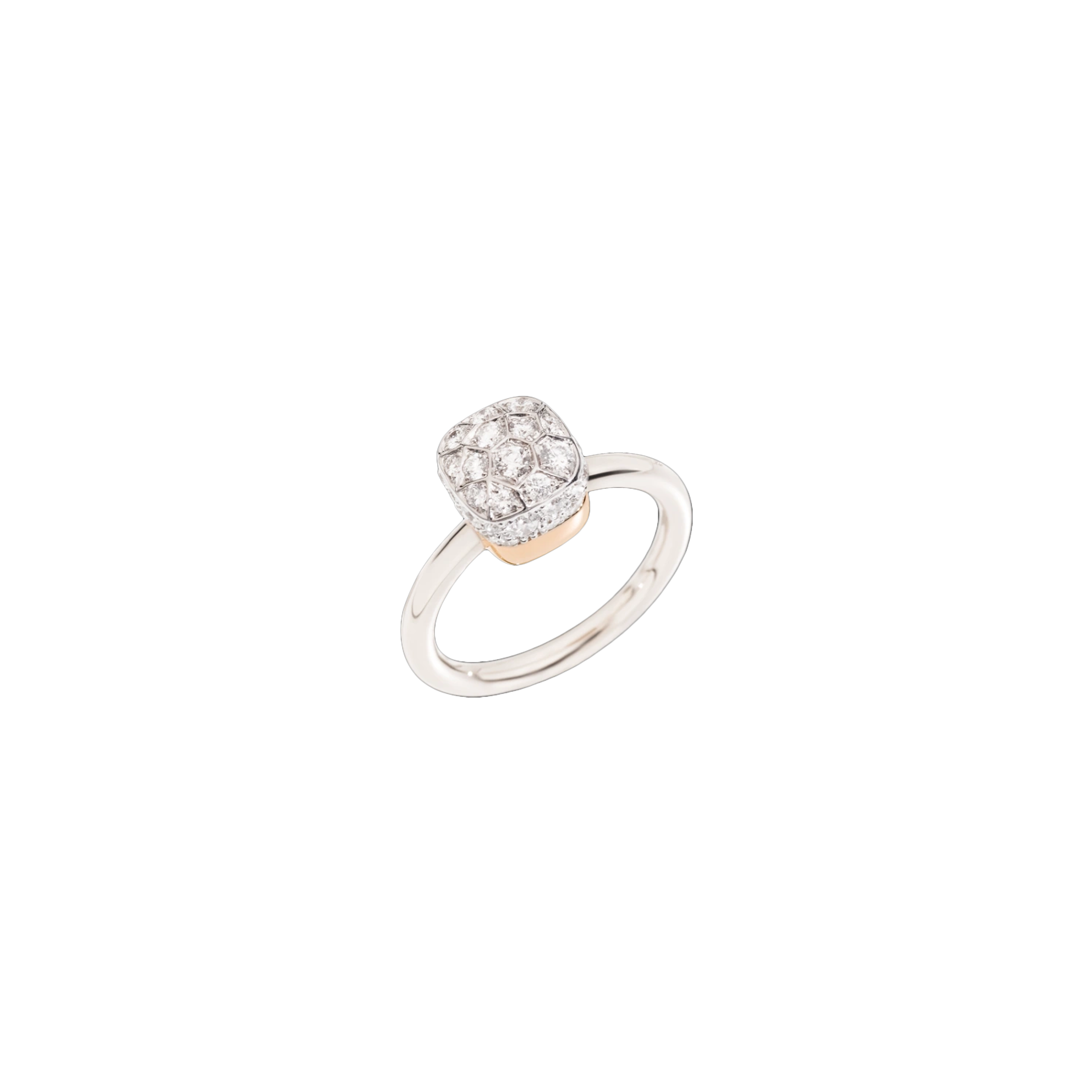 Pomellato | POMELLATO - ANELLO NUDO SOLITAIRE IN ORO BIANCO E ROSA CON DIAMANTI - PAB5010O6000DB000 - PAB5010O6000DB000 (1)