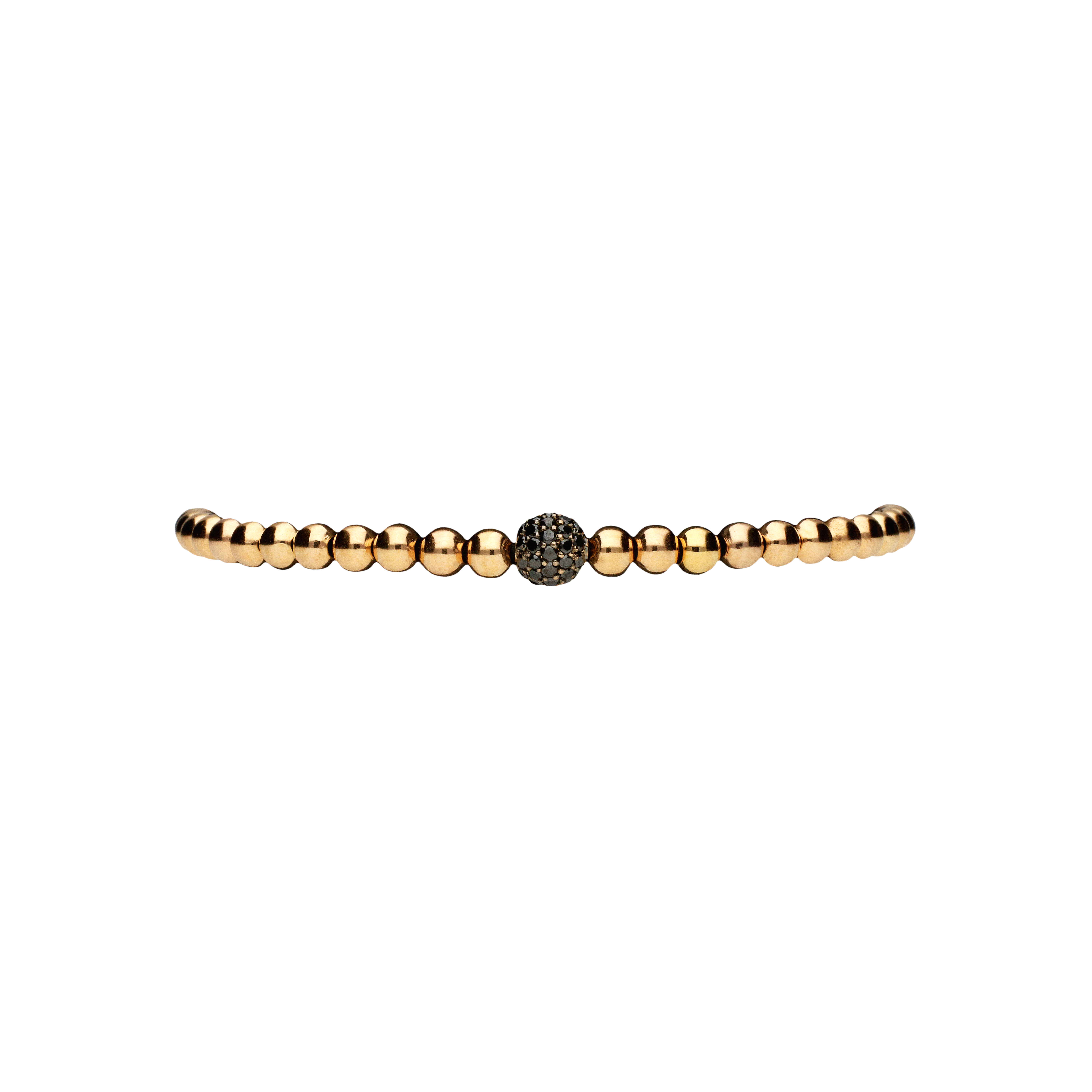 Bartorelli Italian Jewels | Bracciale in oro rosa 18 carati e cordino nero con diamanti neri taglio brillante - PB08153DK6P (1)