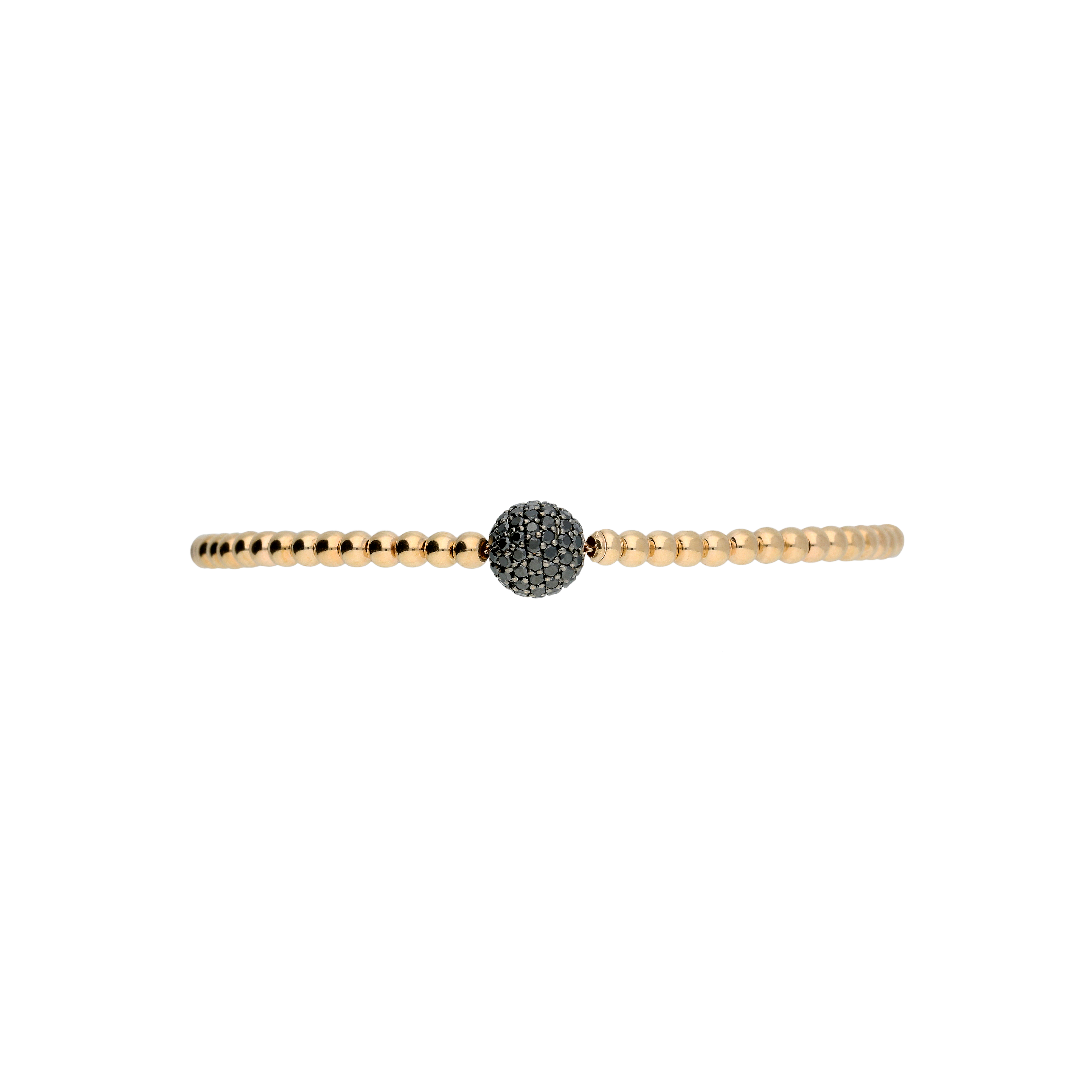 Bartorelli Italian Jewels | Bracciale sfere semirigido in oro rosa con diamanti neri - PB09256DK8P (1)
