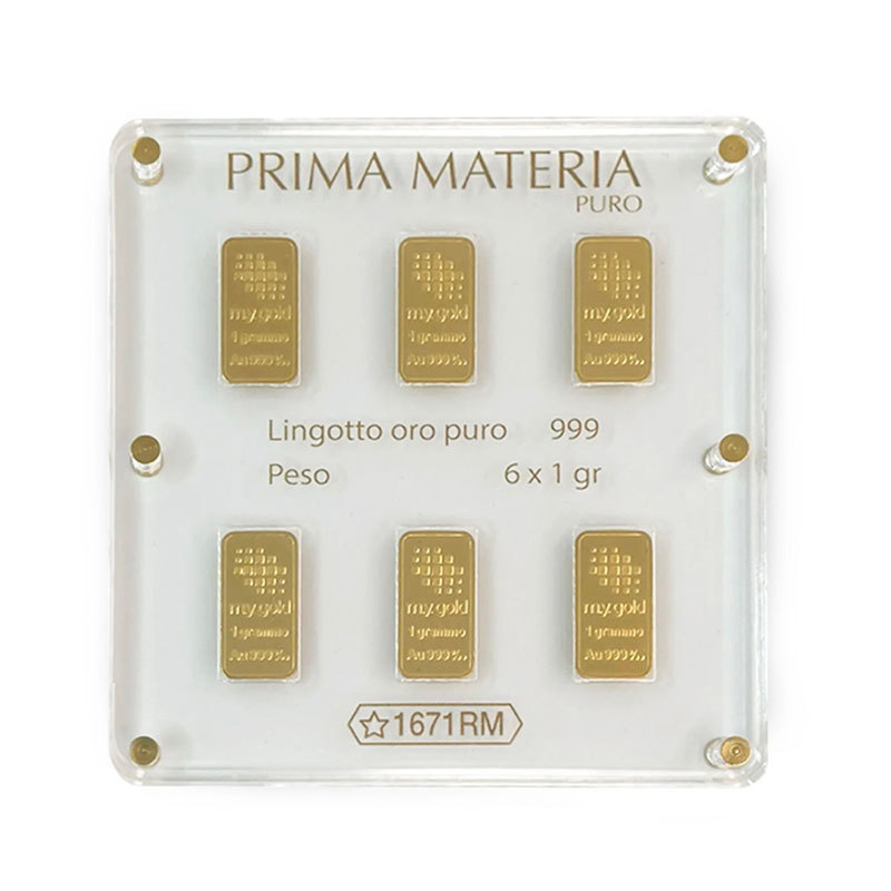 Prima Materia | PRIMA MATERIA BLISTER 6 LINGOTTI ORO PURO 999 (24 CARATI) DA 1 GR. - PMG6GR (1)