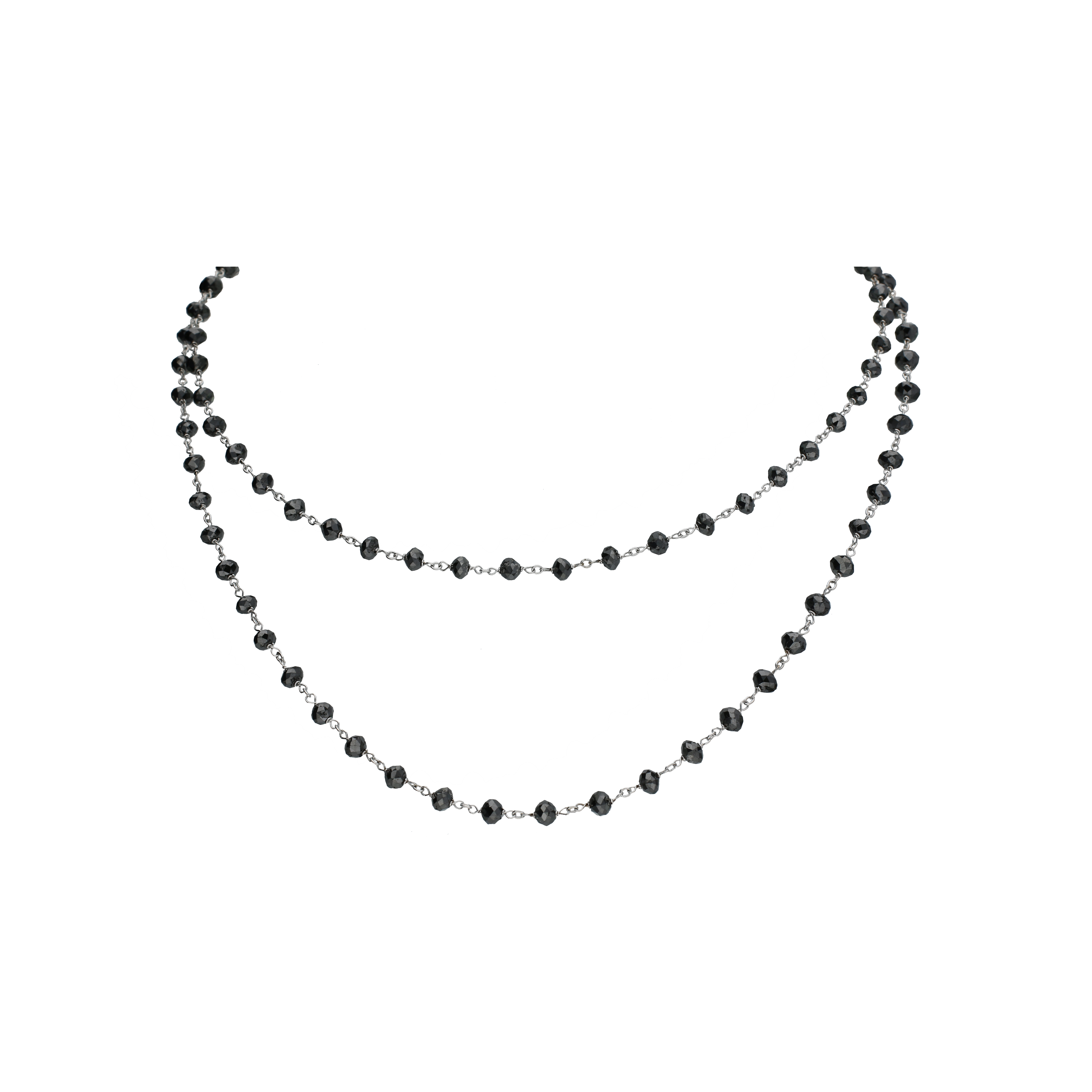 Bartorelli Italian Jewels | COLLANA ROSARIO IN ORO BIANCO E DIAMANTI NERI - ROSARIO (1)