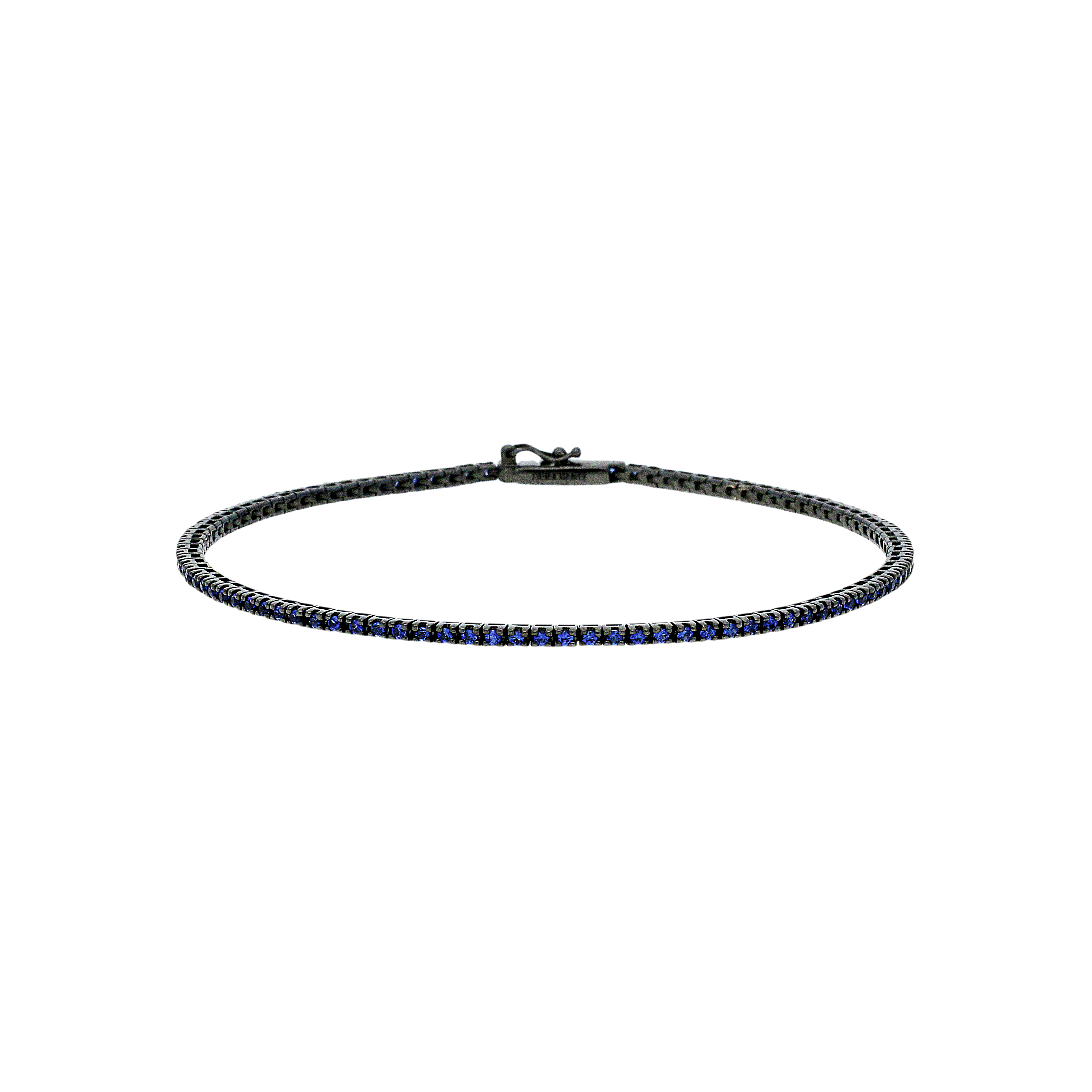 Bartorelli Italian Jewels | Bracciale tennis in oro brunito 18 carati e zaffiri blu naturali taglio brillante - VB05132SBBW (1)