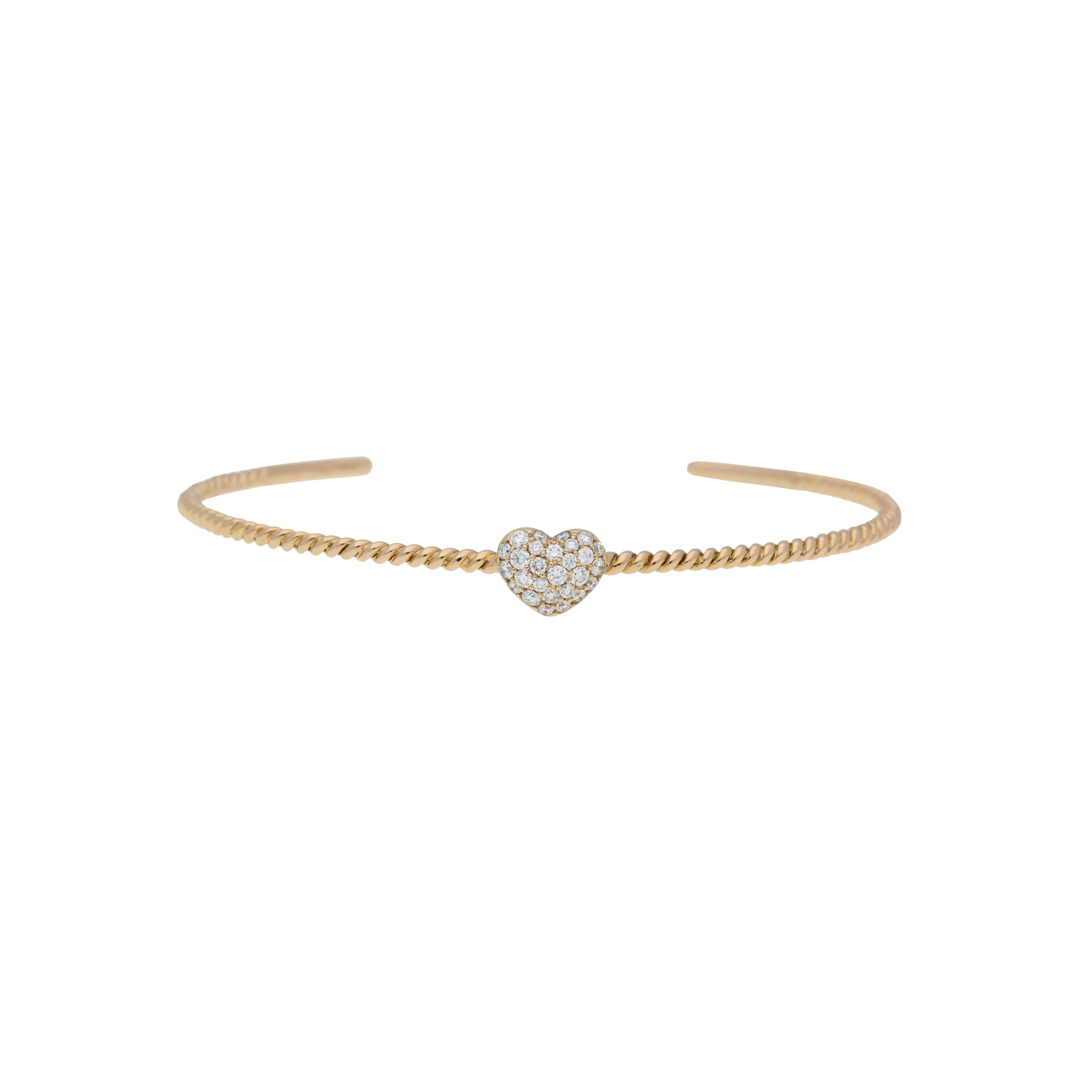 Bartorelli Italian Jewels | BRACCIALE  RIGIDO CON CUORE IN PAVE' DI DIAMANTI - VB25532DP (1)