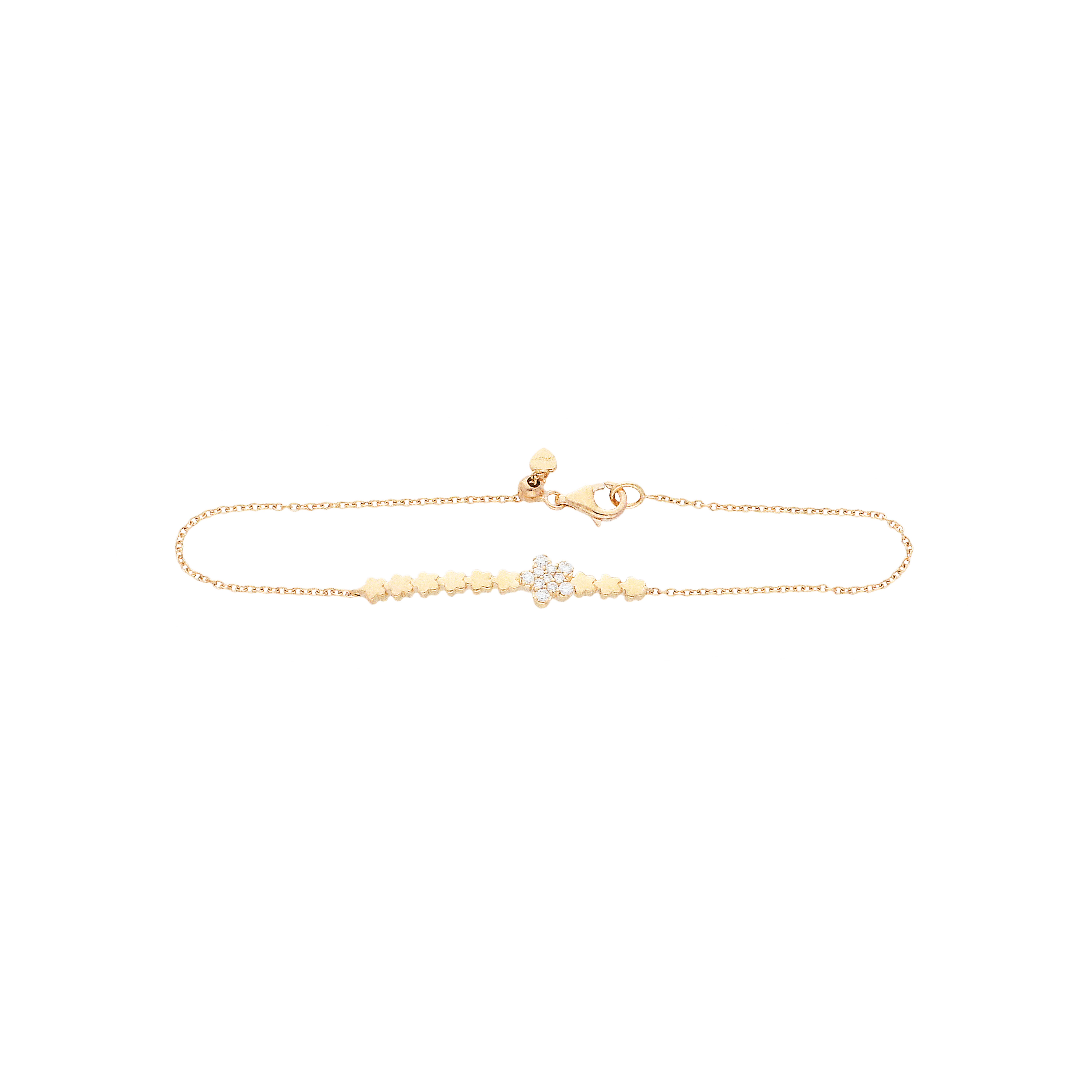 Bartorelli Italian Jewels | BRACCIALE FIORI IN ORO ROSA CON DIAMANTI BIANCHI - VB27031DP (1)