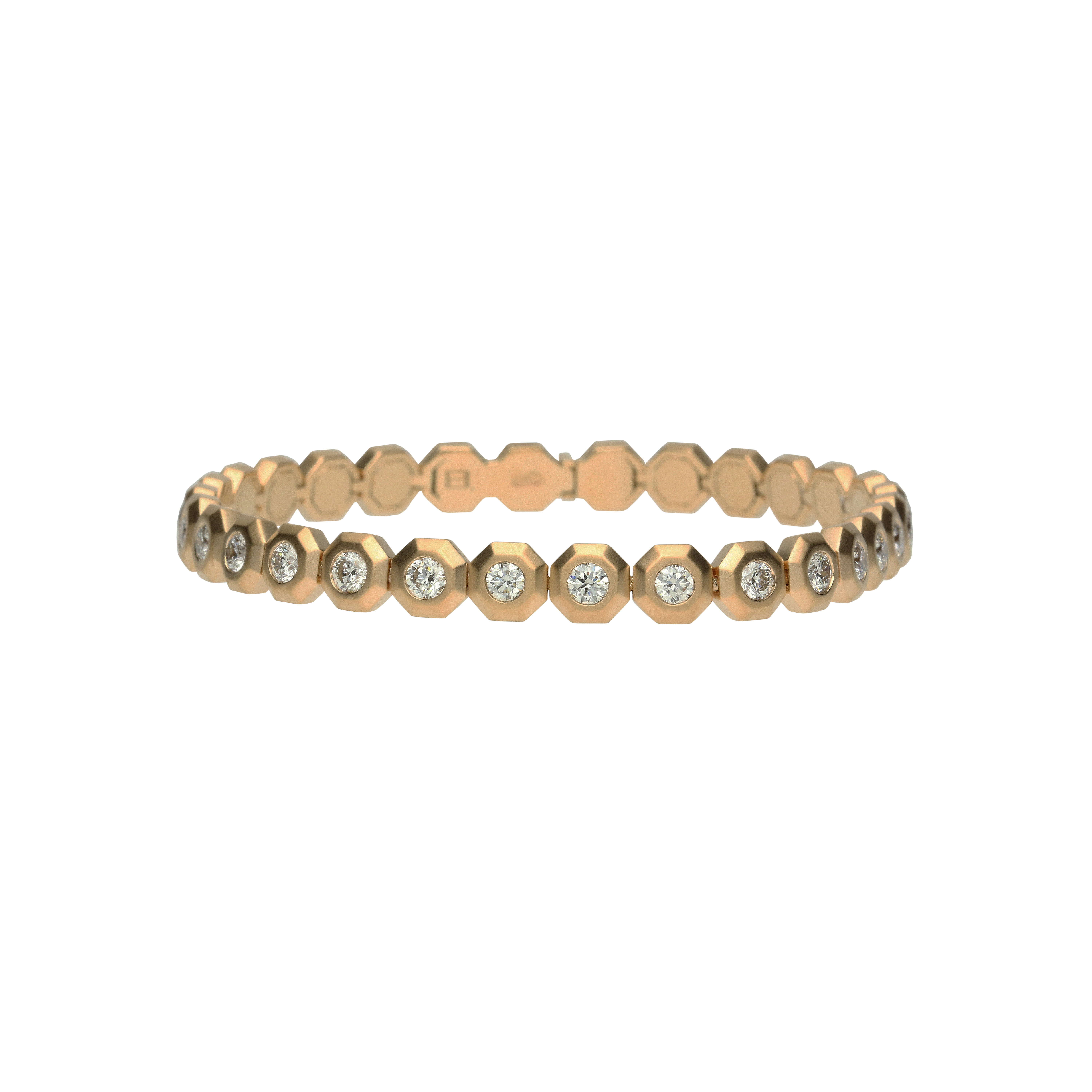 Bartorelli Italian Jewels | BRACCIALE  OCTAGON IN ORO ROSA SATINATO E DIAMANTI BIANCHI - VB27412DPS (1)