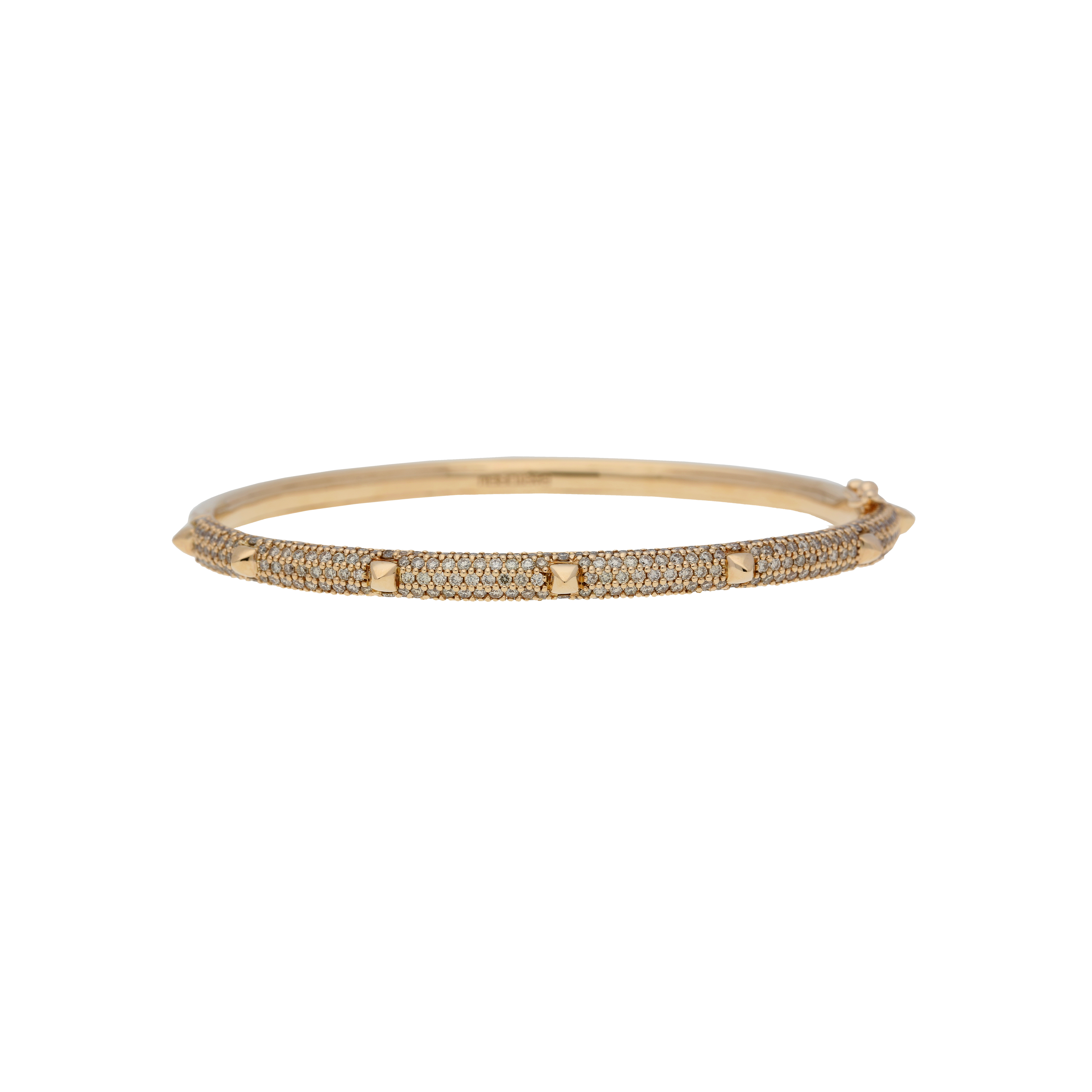 Bartorelli Italian Jewels | BRACCIALE PIRAMIDI IN ORO ROSA E DIAMANTI BROWN DEMI-PAVE' MISURA S/M (1)