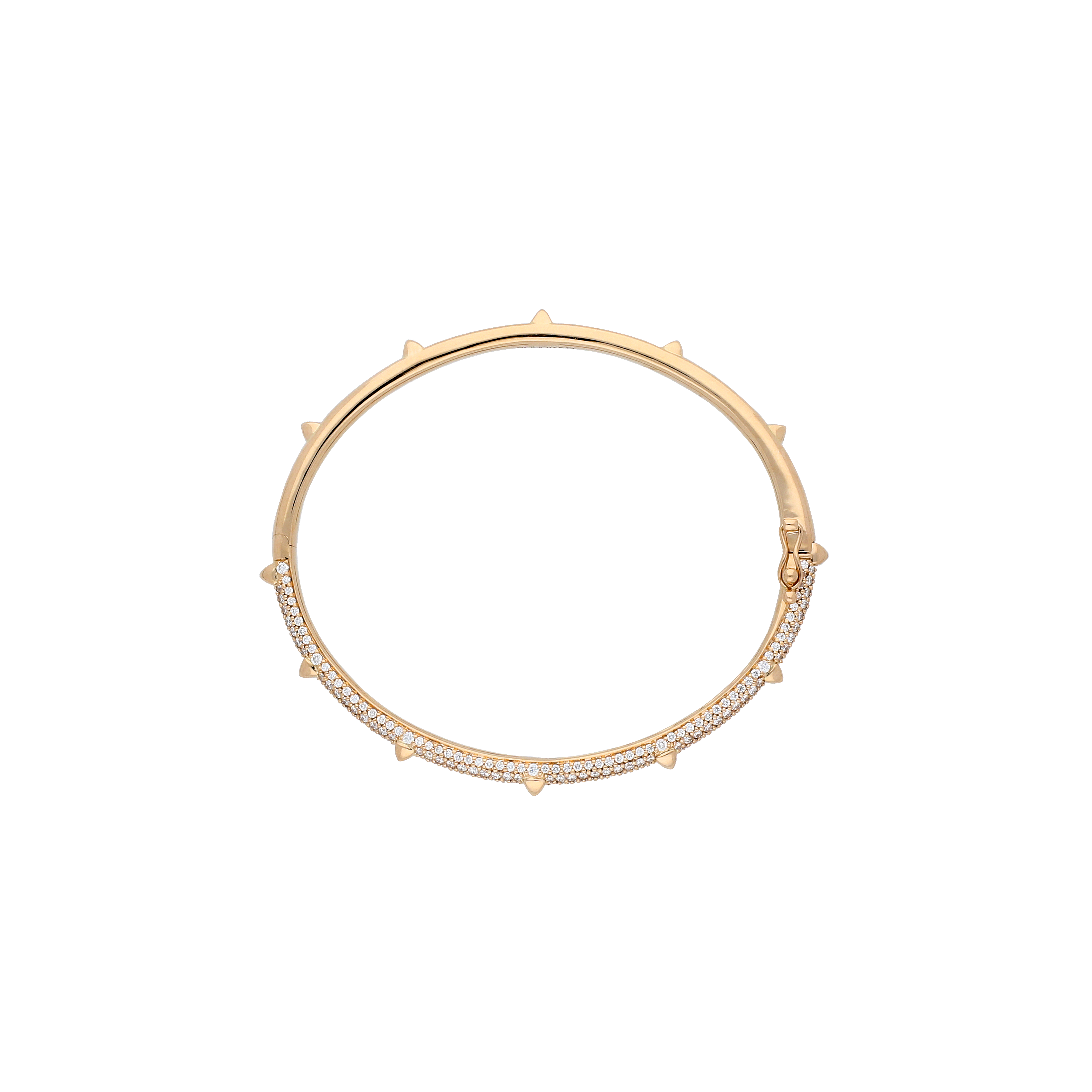 Bartorelli Italian Jewels | BRACCIALE PIRAMIDI IN ORO ROSA E DIAMANTI BIANCHI DEMI-PAVE' MISURA S/M (2)