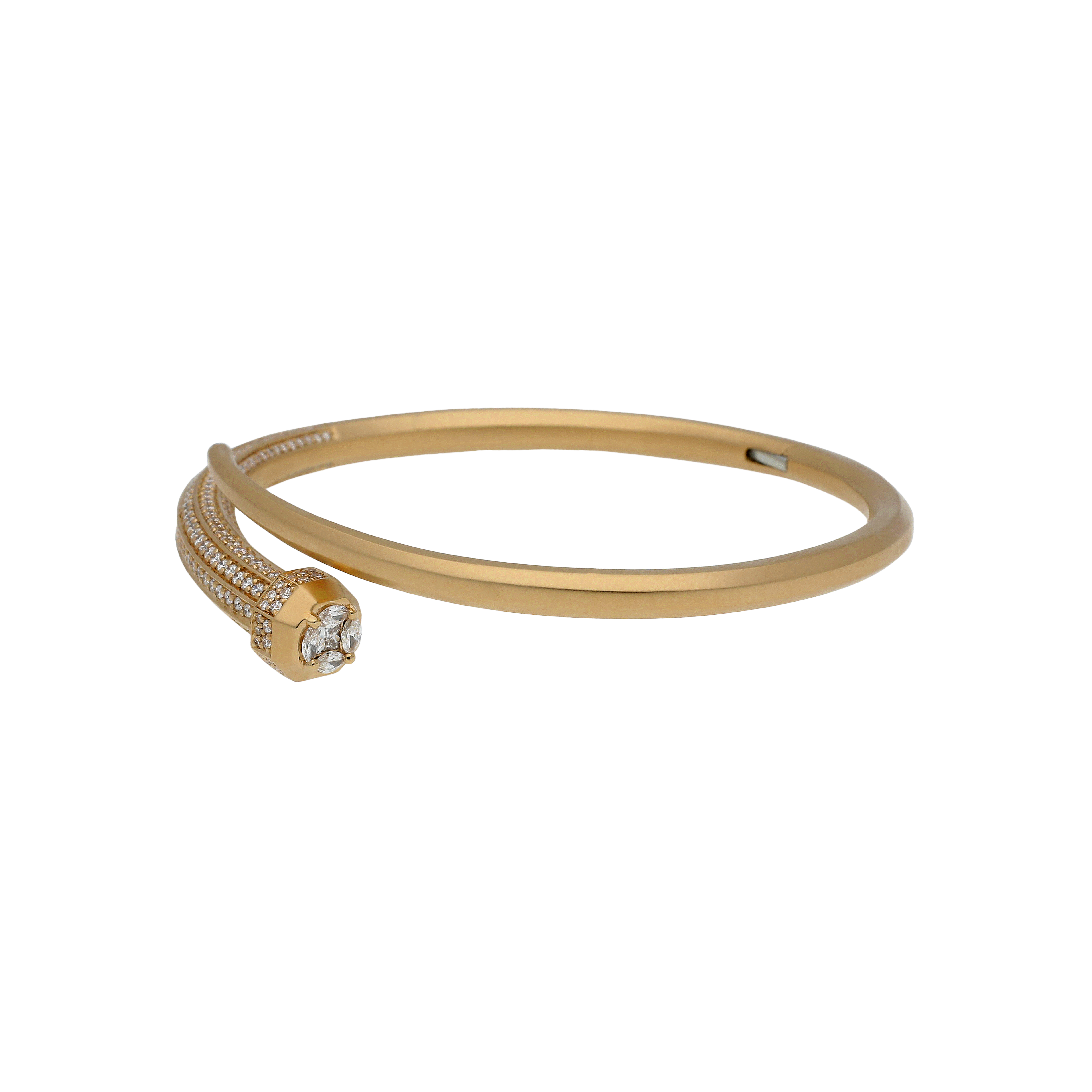 Bartorelli Italian Jewels | BRACCIALE OCTAGON CHIODO IN ORO ROSA SATINATO E DIAMANTI BIANCHI - VB27693DP (1)