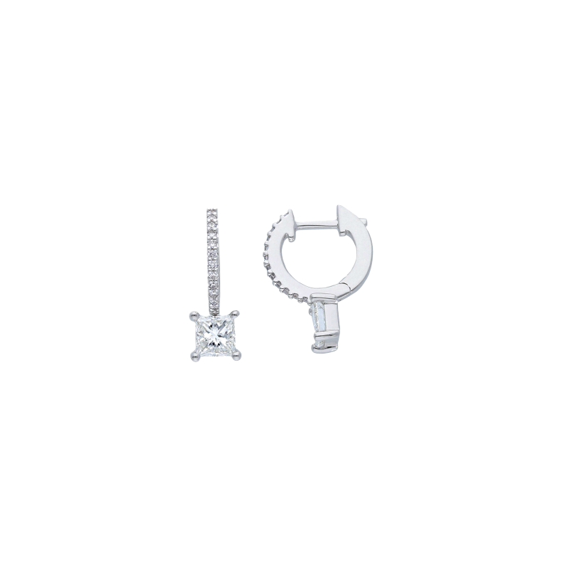 Bartorelli Italian Jewels | ORECCHINI A CERCHIO IN ORO BIANCO CON DIAMANTE PUNTO LUCE E DIAMANTI MEZZO GIRO - VE28387DW (1)