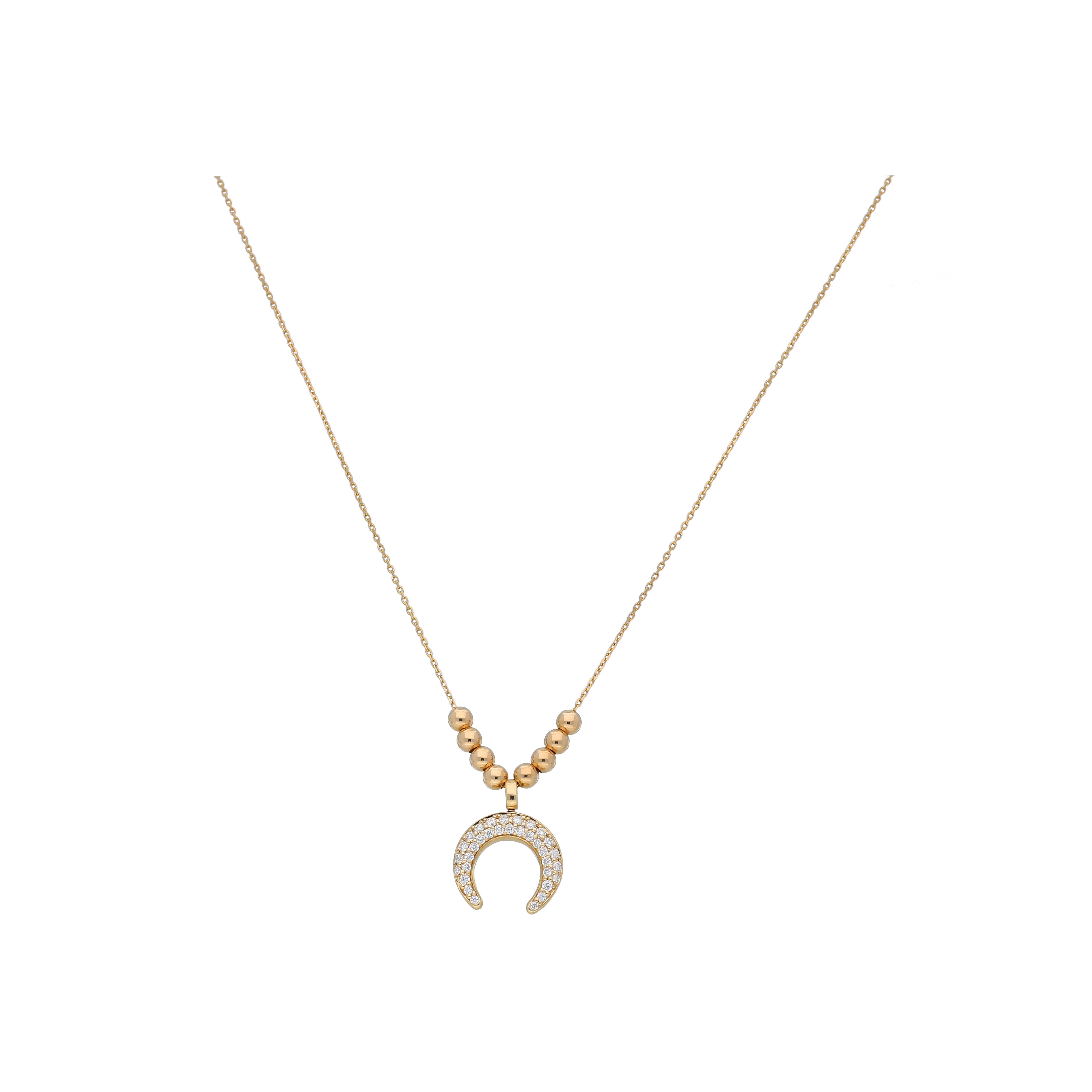 Bartorelli Italian Jewels | COLLANA GIROCOLLO IN ORO ROSA CON PENDENTE FERRO DI CAVALLO IN PAVE' DI DIAMANTI - VN27383DP (1)