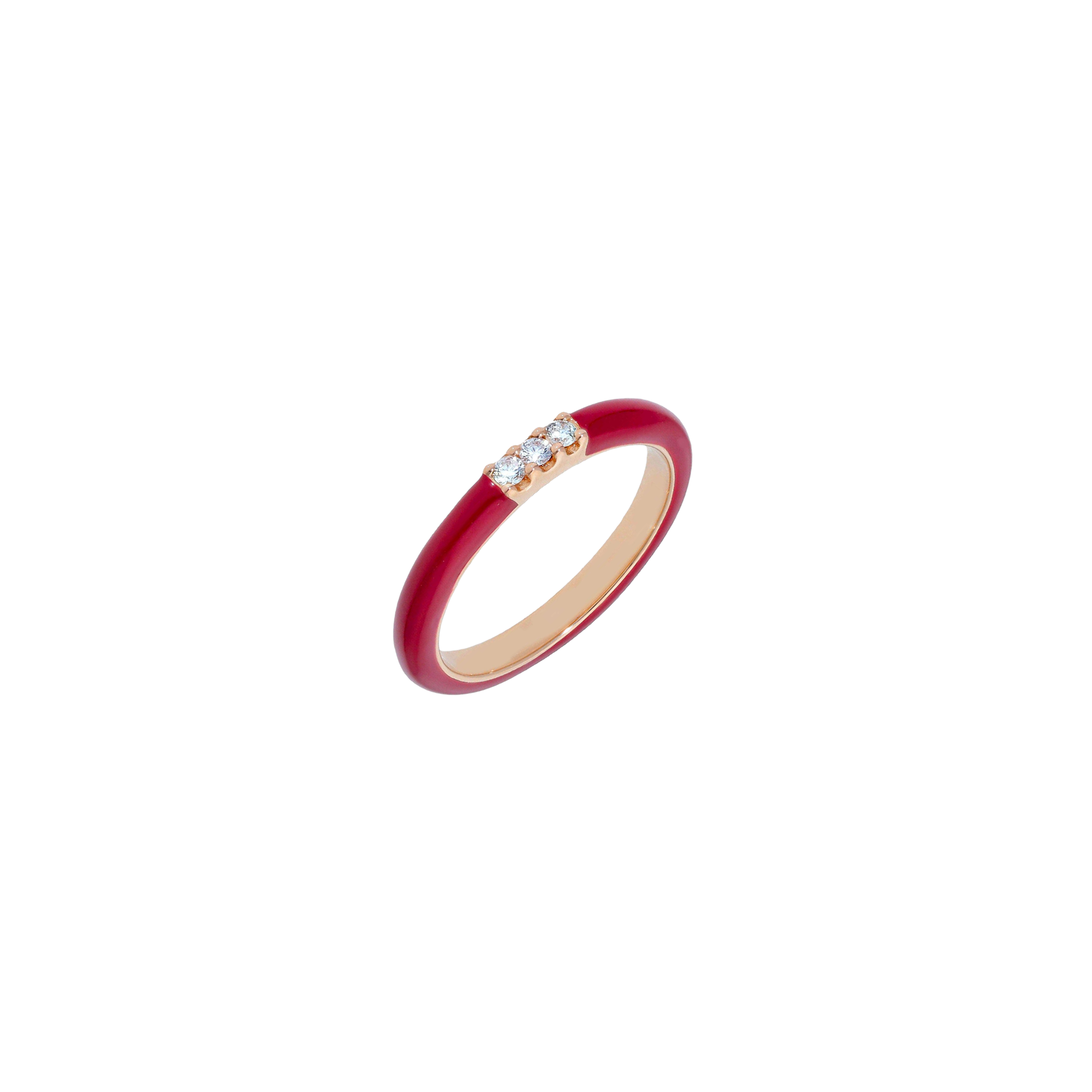 Bartorelli Italian Jewels | ANELLO IN ORO ROSA E SMALTO ROSSO CON DIAMANTI - VR21459DERDP (1)
