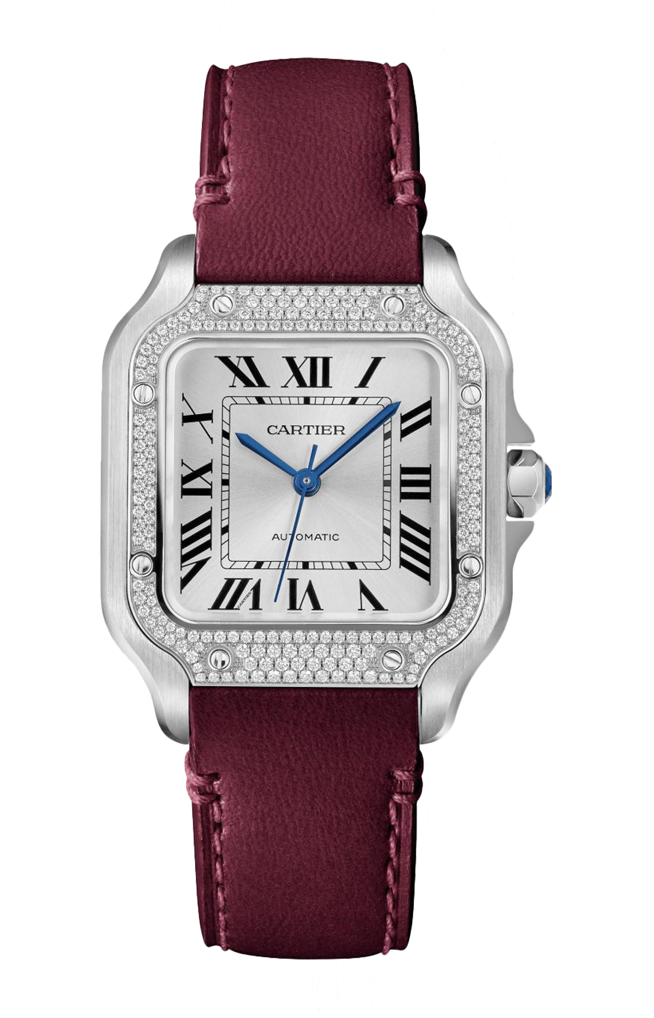 Cartier | SANTOS DE CARTIER, MODELLO MEDIO, ACCIAIO, DIAMANTI, AUTOMATICO - W4SA0005 (2)