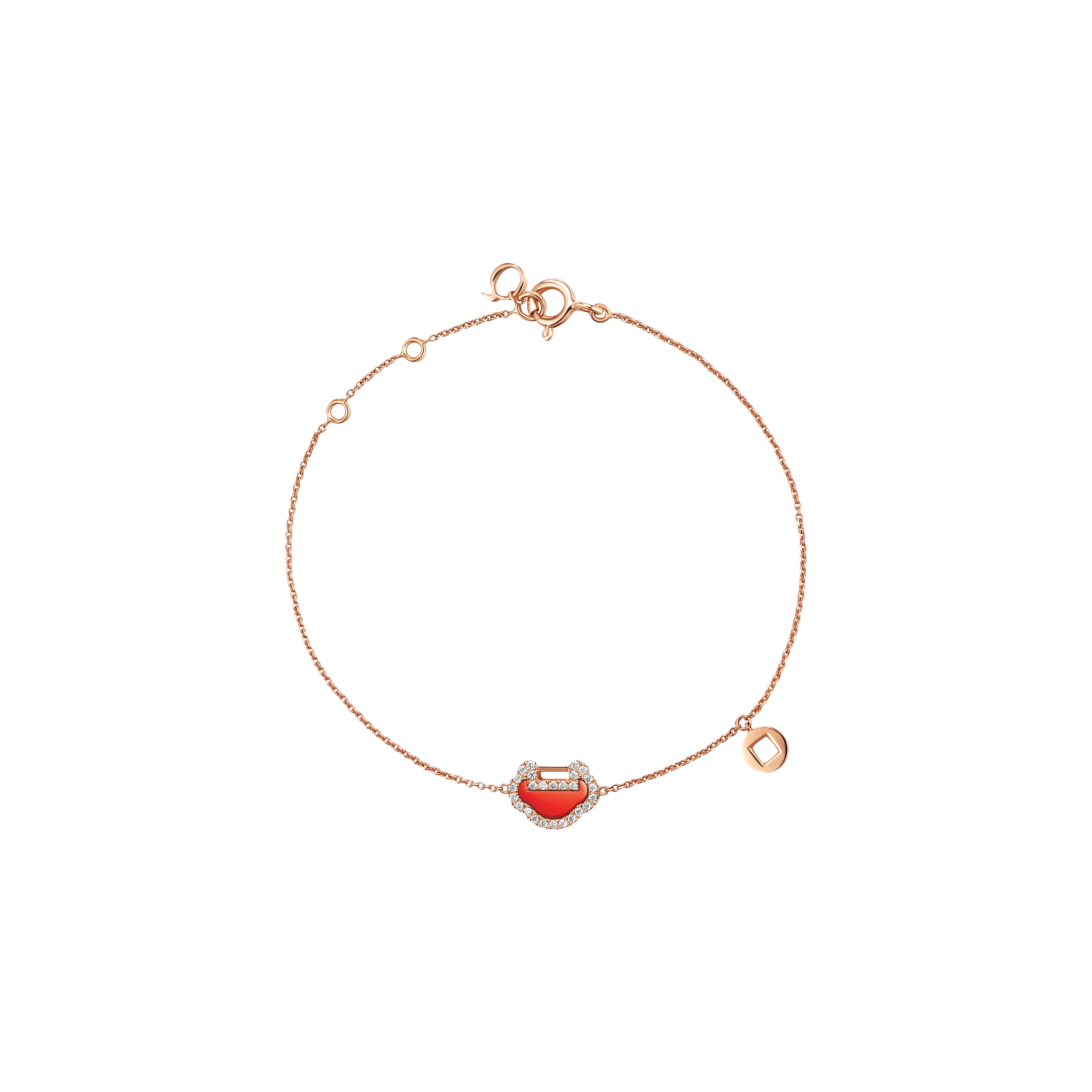 Qeelin | BRACCIALE PETITE YU YI IN ORO ROSA CON DIAMANTI E AGATA ROSSA - YY-BR0002E-RGDRA - YYBPT2ERGRA (1)