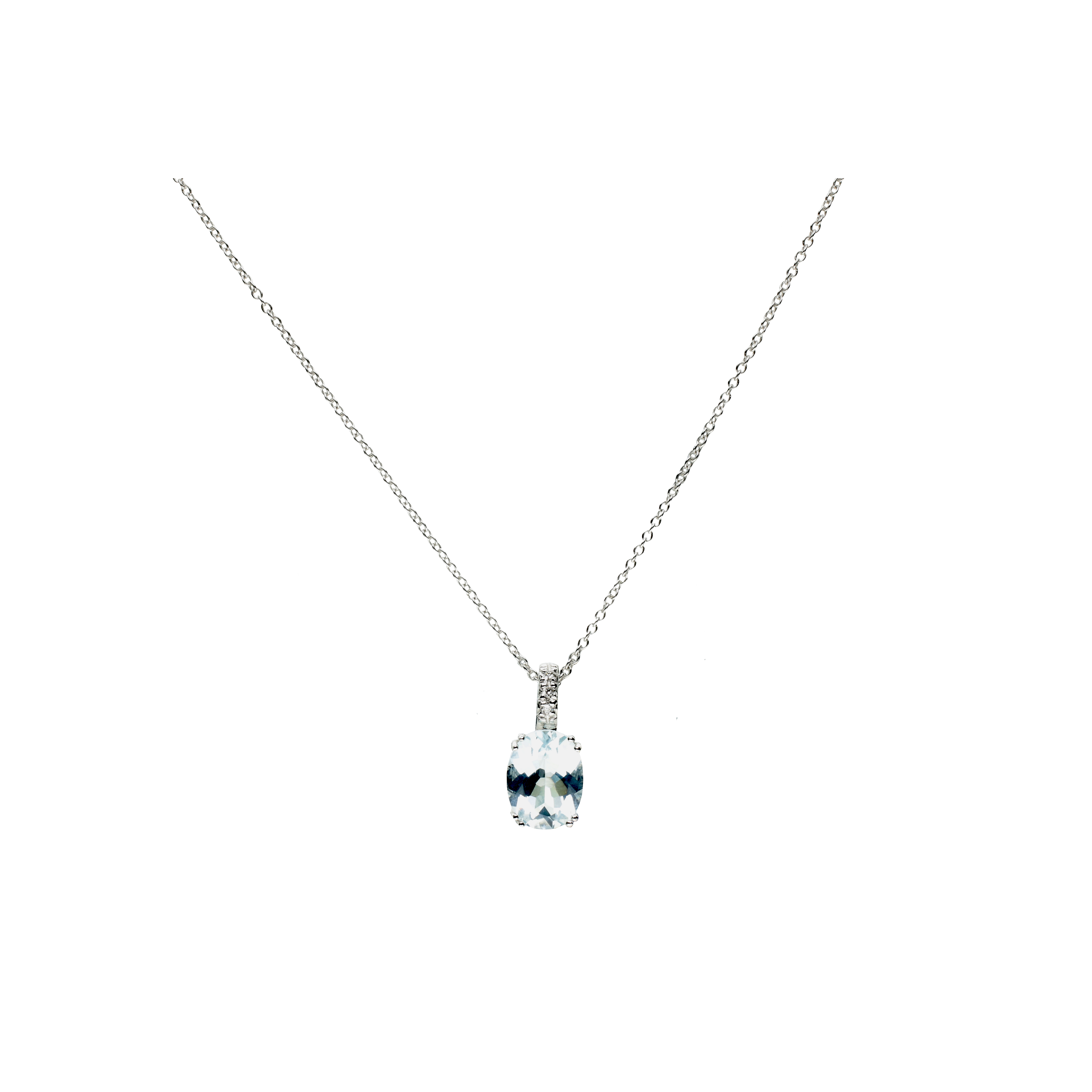 Bartorelli Italian Jewels | COLLANA IN ORO BIANCO CON ACQUAMARINA E DIAMANTI - 0005711228 (1)