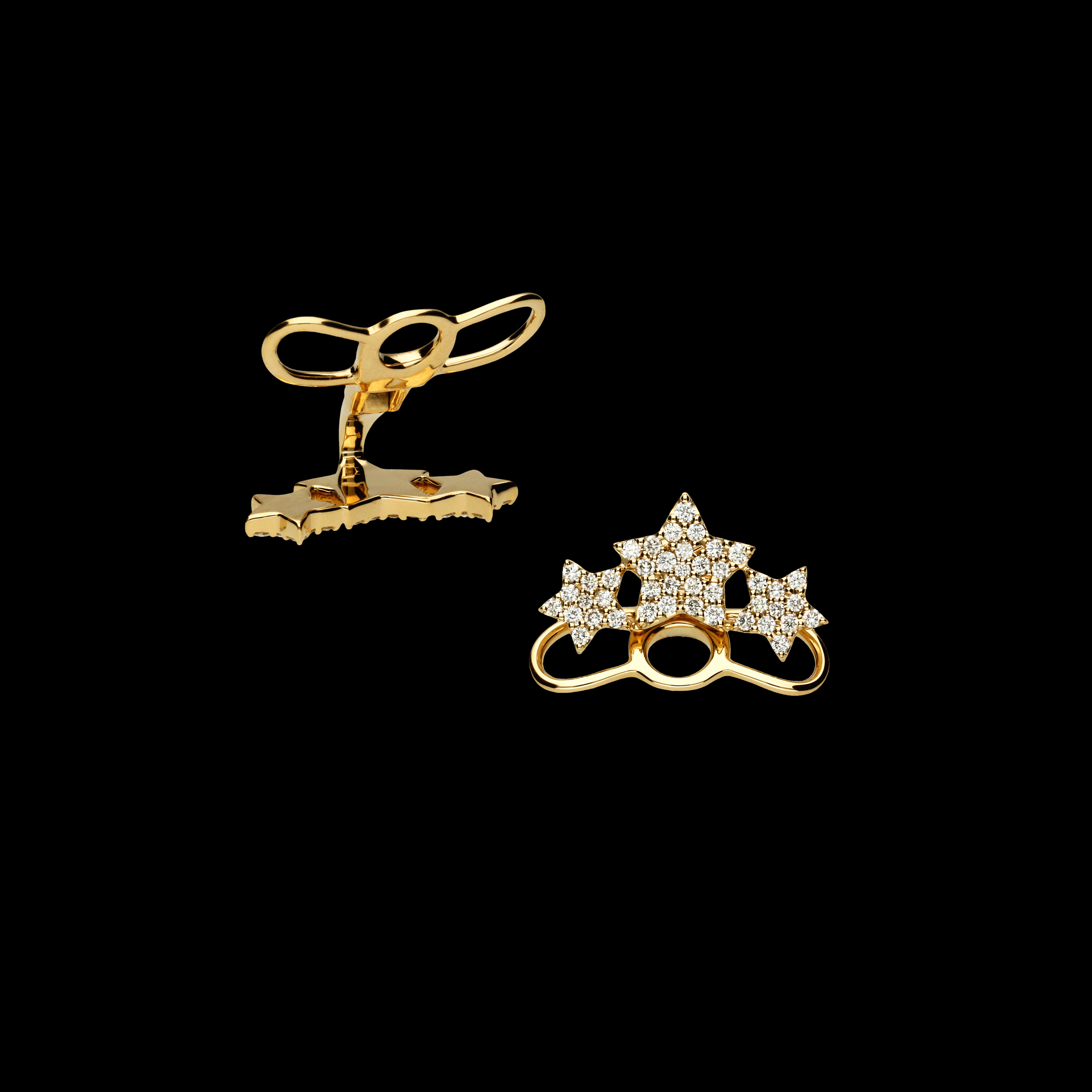 Bartorelli Italian Jewels | Orecchini Stelle lobo in oro rosa e diamanti bianchi - VE26541DP (2)