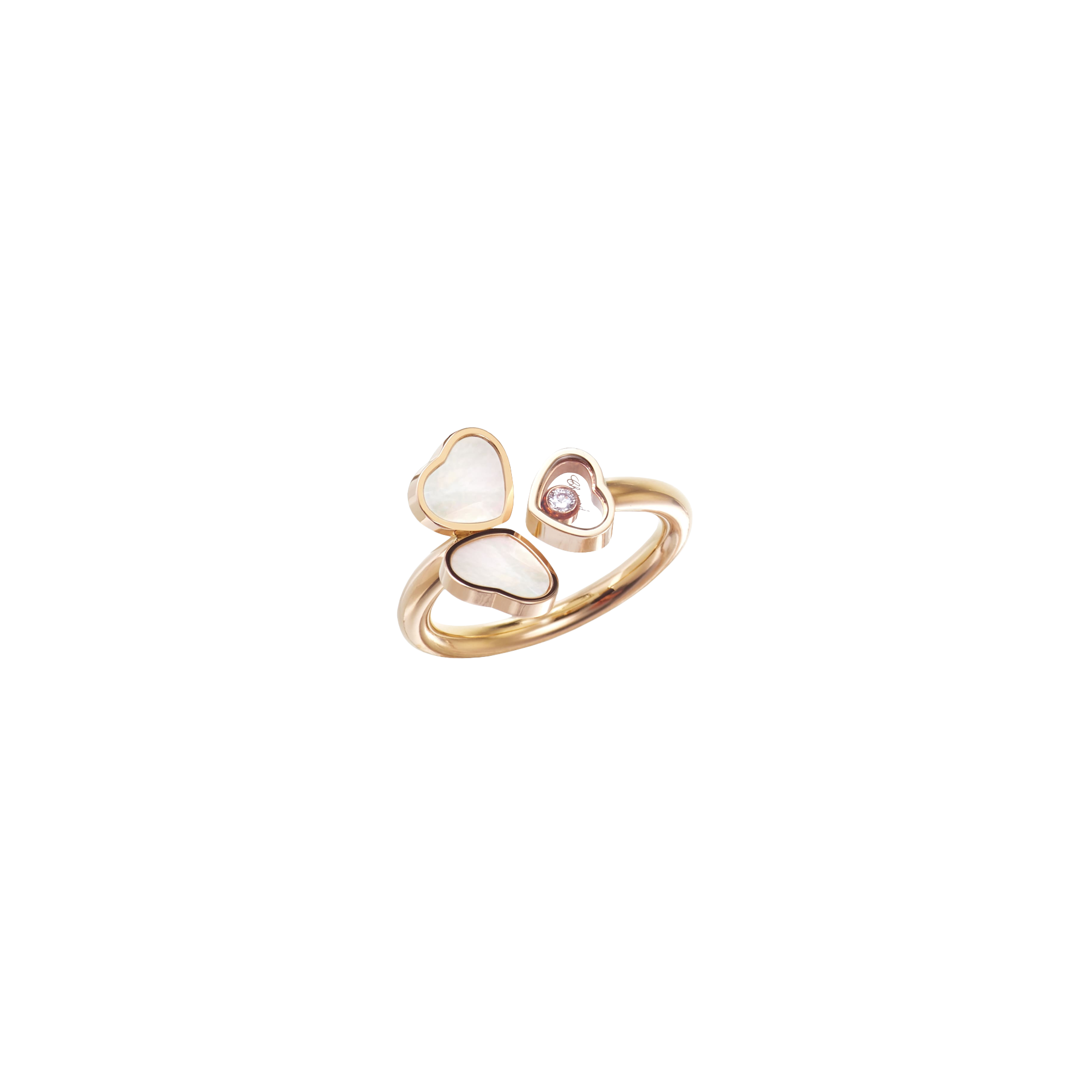 Chopard | CHOPARD - ANELLO HAPPY HEARTS WINGS  IN ORO ROSA CON DIAMANTE E MADREPERLA - 82A083-5310 - 82A083 (1)