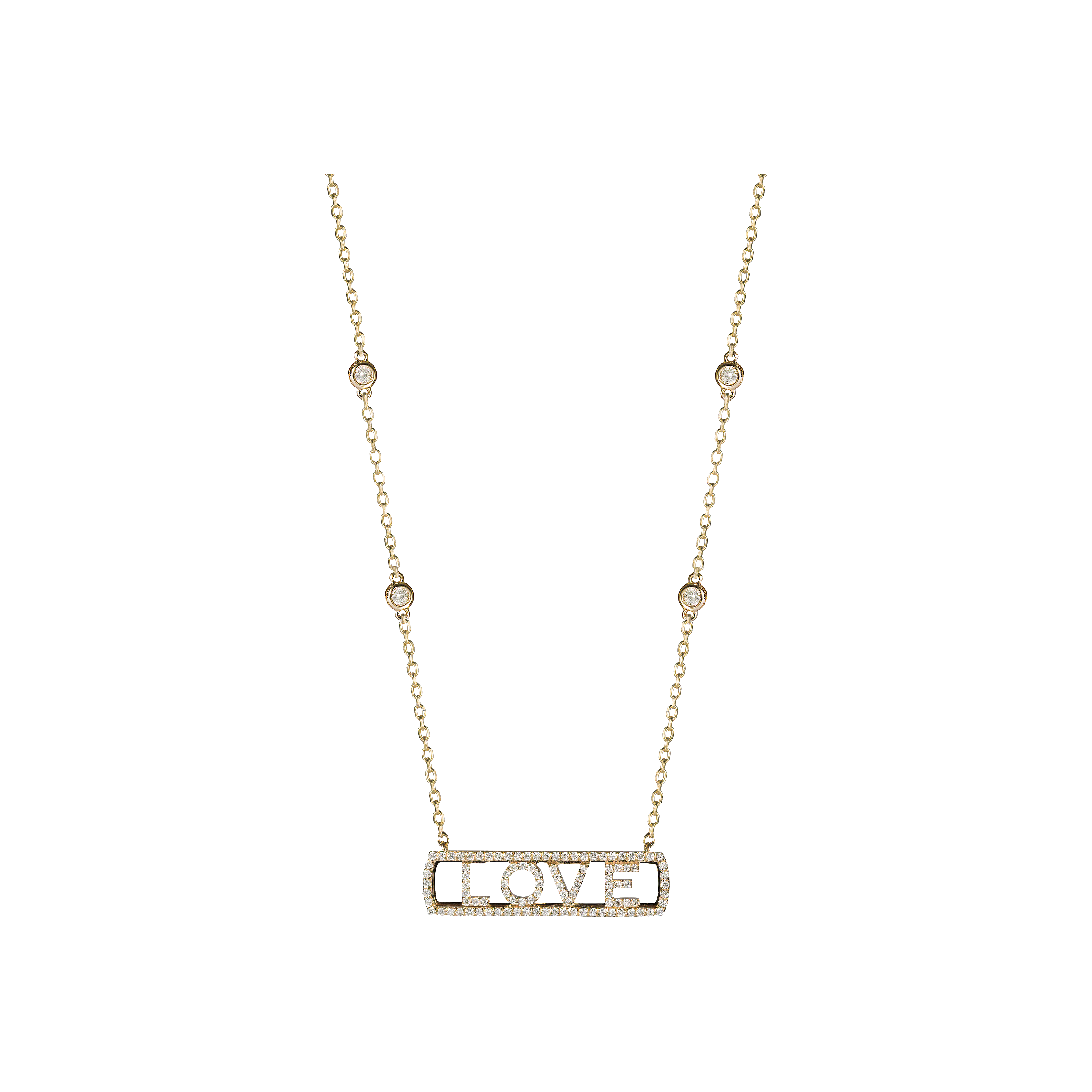 Bartorelli Italian Jewels | COLLANA IN ORO GIALLO E ORO BIANCO  CON DIAMANTI E LETTERE SEMOVIBILI 