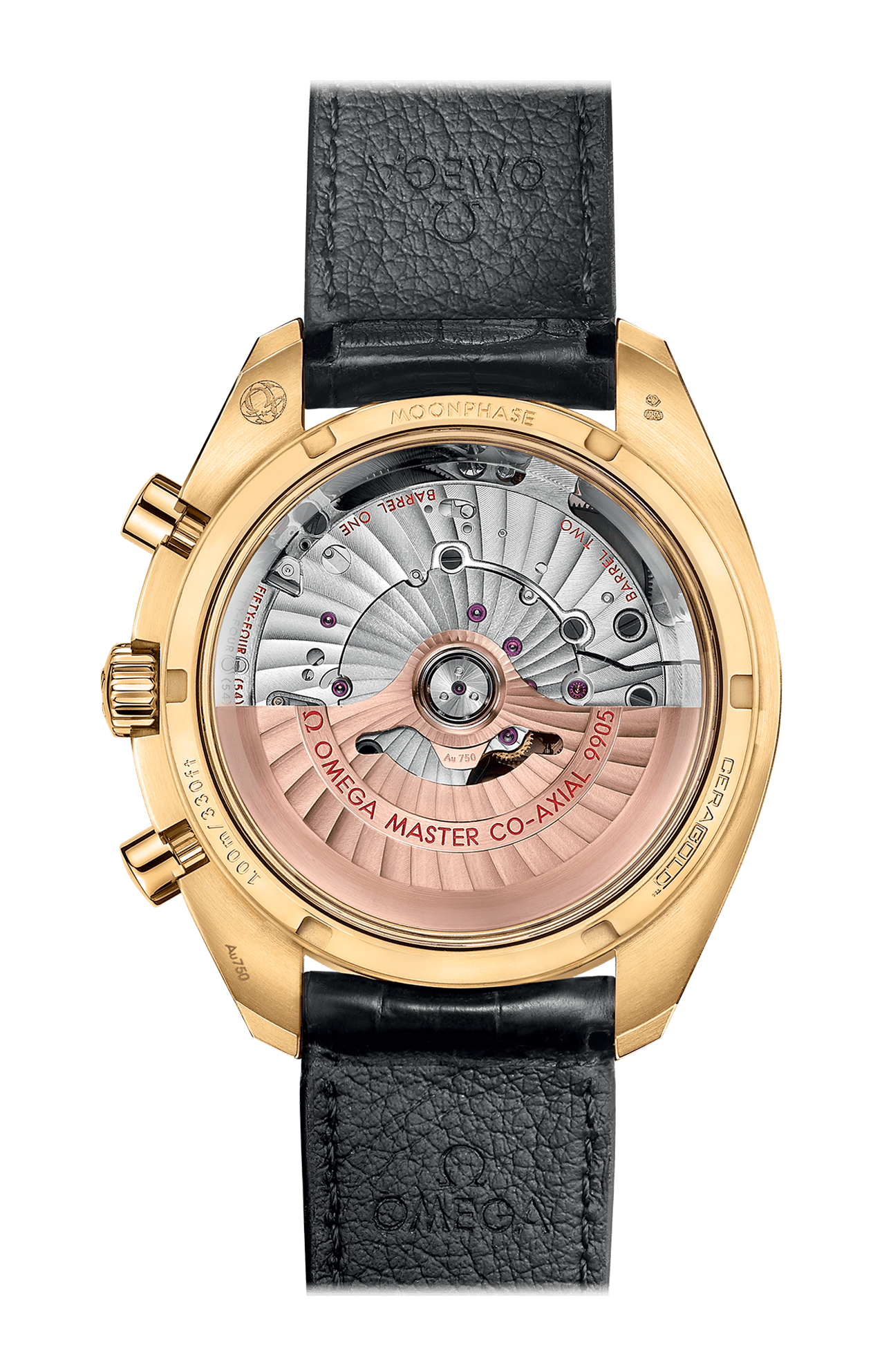 Omega | SPEEDMASTER FASI LUNARI 44,25 MM, ORO GIALLO SU PELLE - 304.63.44.52.02.001 (2)