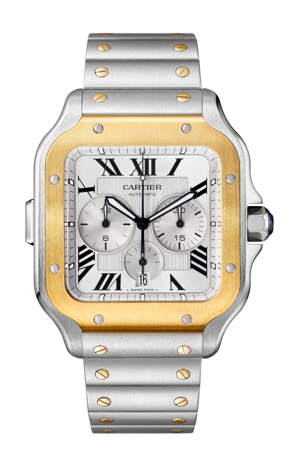 Cartier | SANTOS DE CARTIER CHRONOGRAFO, MODELLO EXTRA-LARGE, ACCIAIO, ORO GIALLO, AUTOMATICO - W2SA0008 (1)